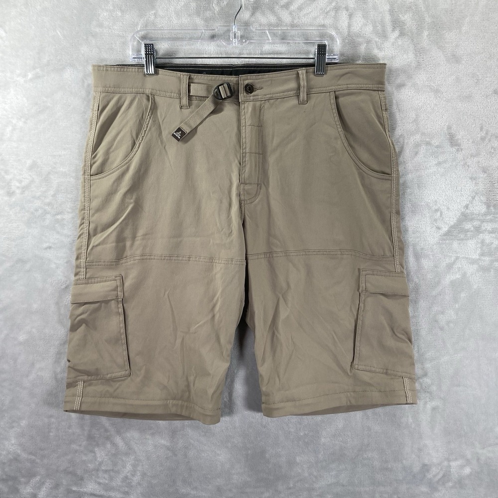 Prana Shorts men's 38 Stretch Zion Belted Cargo 12" Inseam Outdoor Hiking Work